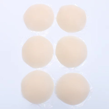 Nipple Cover Stickers Adhesive Tape Reusable Silicone Nippls Pasties Sticky Breast Bra Pads for Dress Bikini Women